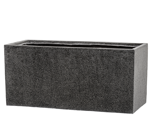 Кашпо TREEZ Effectory - Stone - Низкий прямоугольник - Тёмно-серый камень купить оптом и в розницу для озеленения офисов ресторанов квартир